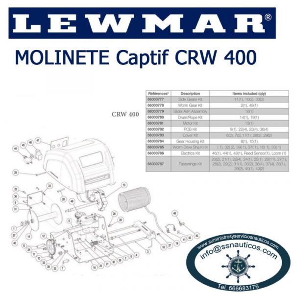 MOLINETE CAPTIF CRW 400 LEWMAR